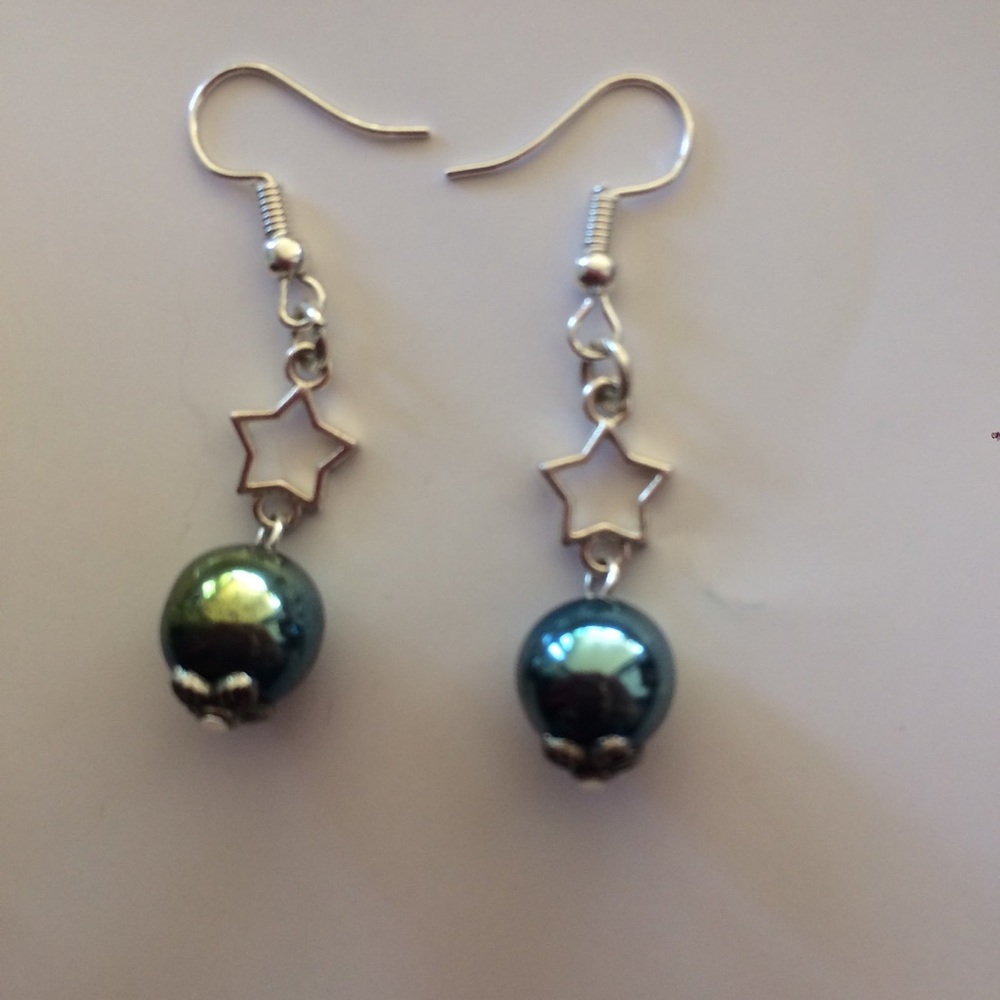 Hematite electroplated earrings
